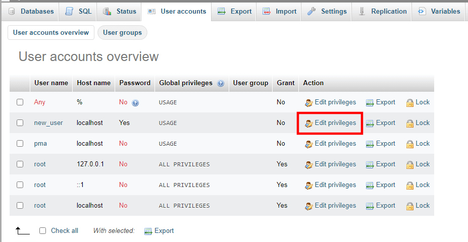 How to Create a Database in MySQL, Creating a Database Using phpMyAdmin 4