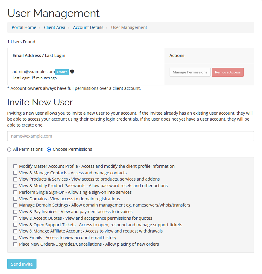 ScalaHosting Client Area, Editing personal information 3