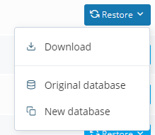 How to Restore a Database, Restoring databases in SPanel 5