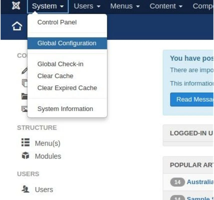 How to Enable Joomla PHP Error Reporting, Option 1: The Joomla Admin Panel