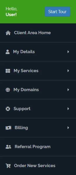 ScalaHosting Client Area, Client Area Homepage 3